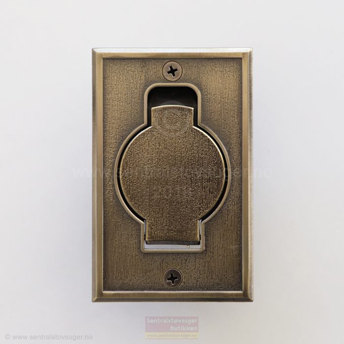 Sugekontakt 10.: Antikk messing flat innfelt