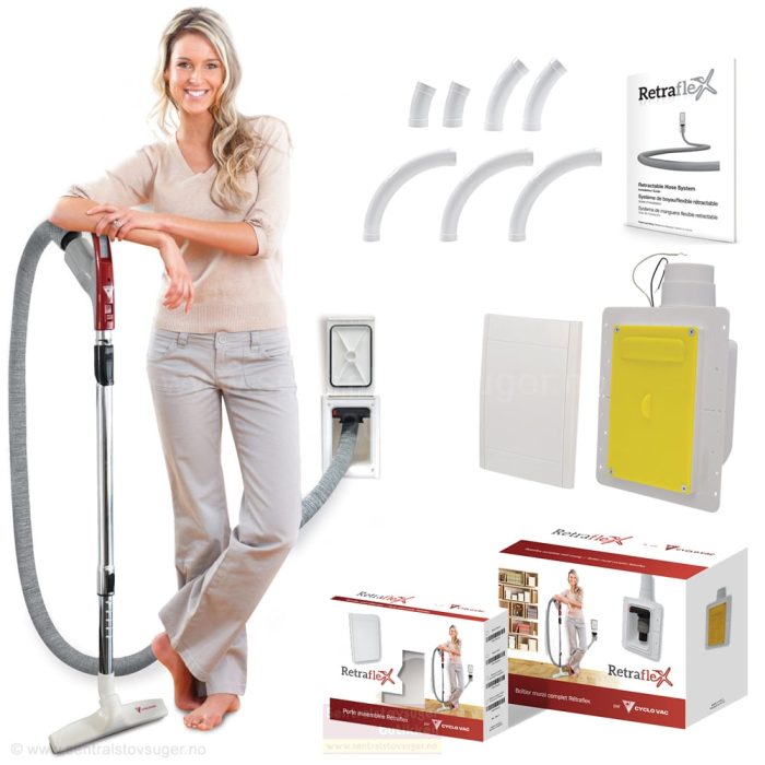 Komplett slangesystem for inntrekk av slangen i veggen - Hide A Hose - Retraflex.no