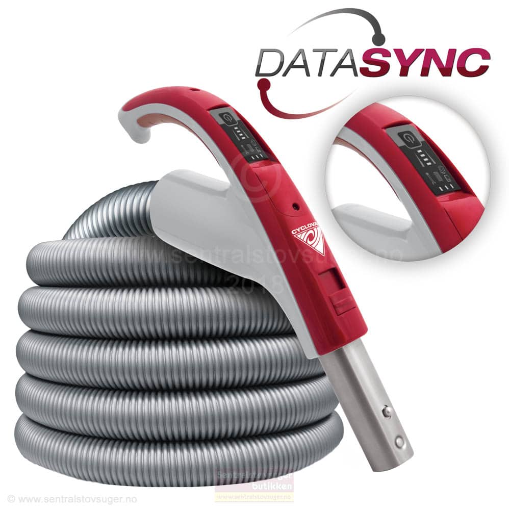 Slange med DataSync display på håndtaket for Cyclo Vac DataSync sentralstøvsugere
