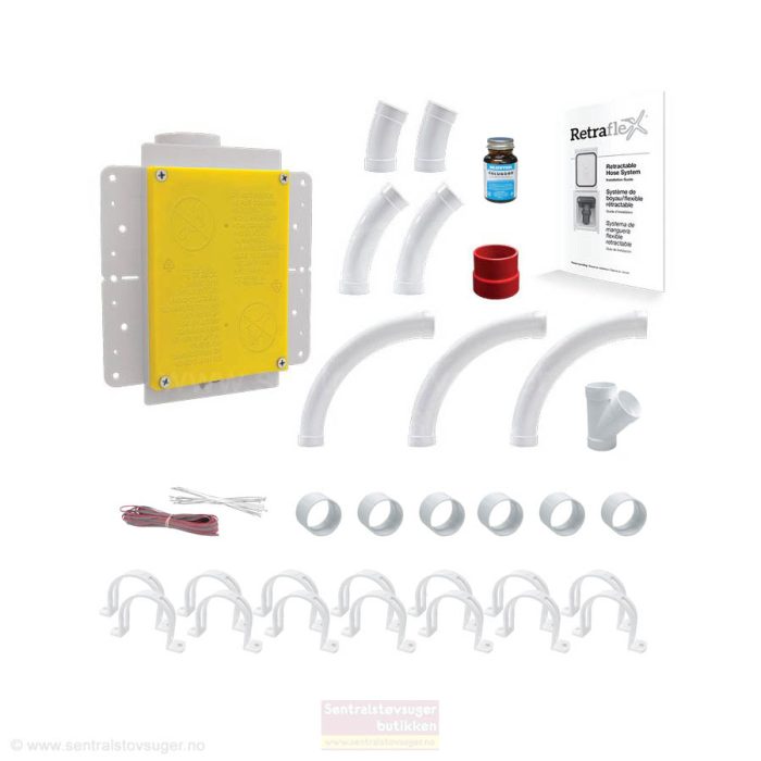 Basic Installasjonspakke 02 med ekstra delepakke for Retraflex slangesystem - "Hide A Hose"