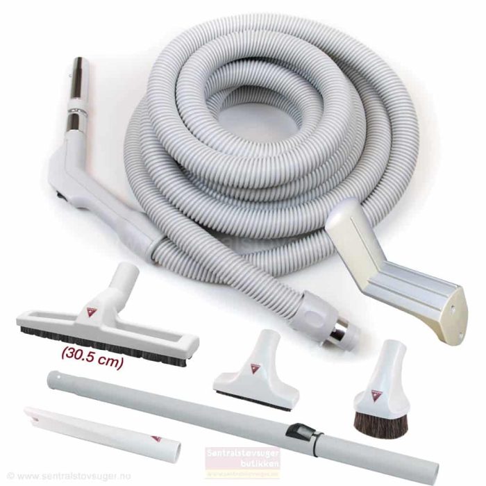 Plastiflex Slange /børstesett med start / stoppbryter på håndtaket. Original slange til sentralstøvsugere