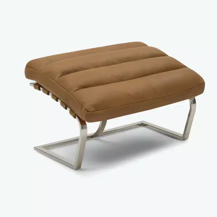 Halston Leather Ottoman