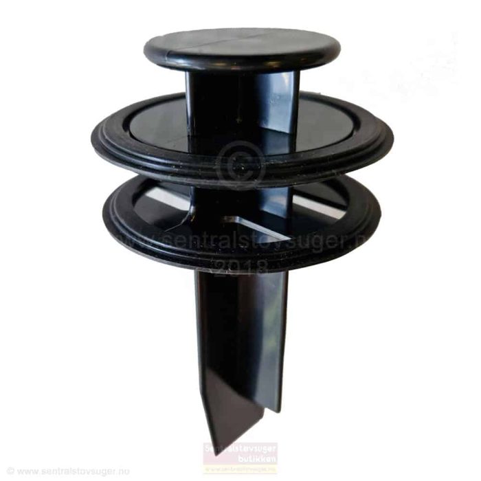 Universalredskap i sort farge for matavfallskverner - Propp, sil og stappeverktøy i ett!